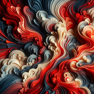 Red Abstract 3D Swirl
