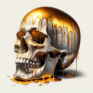 Skull Dripping Gold