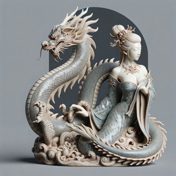 Porcelain Dragon Lady by Studio 9 Collective