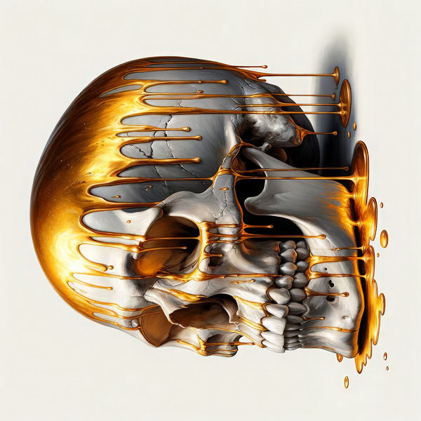 Skull Dripping Gold by Studio 9 Collective