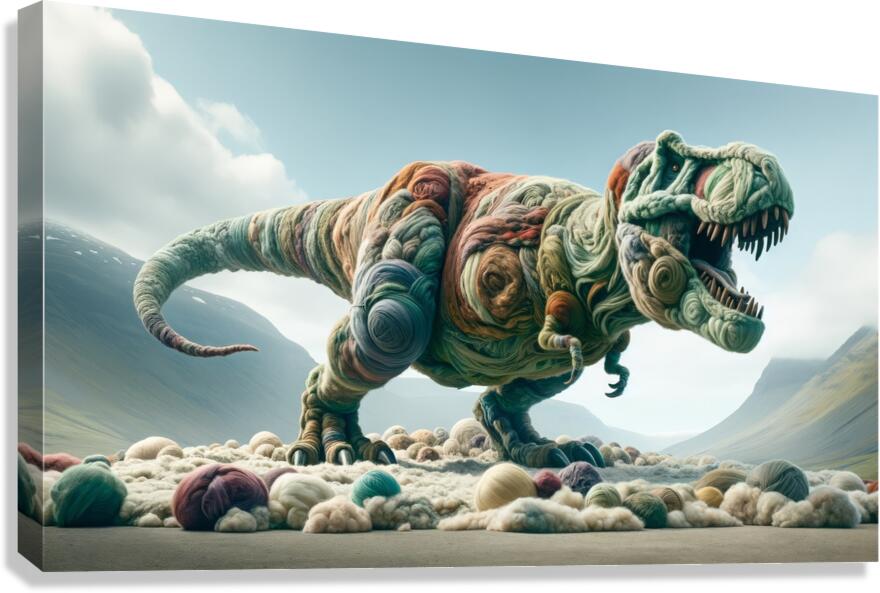 Threadosaurus Rex Canvas Print