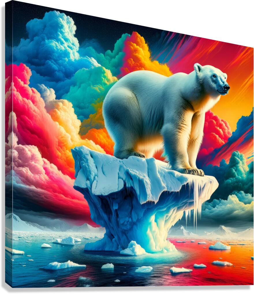 Polar Bear on Ice Canvas Print