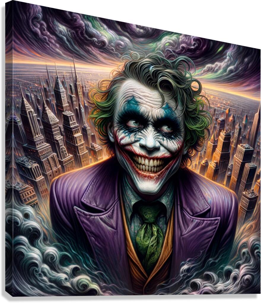 Clown Over the City Canvas Print