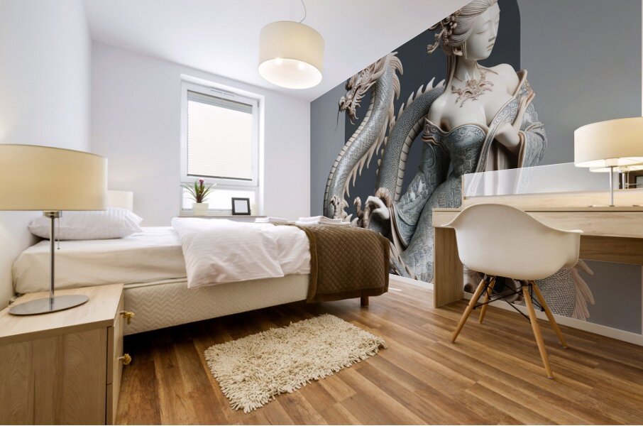 Porcelain Dragon Lady Mural print