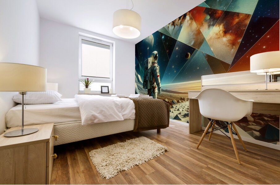 Astronaut in Multiverse Mural print