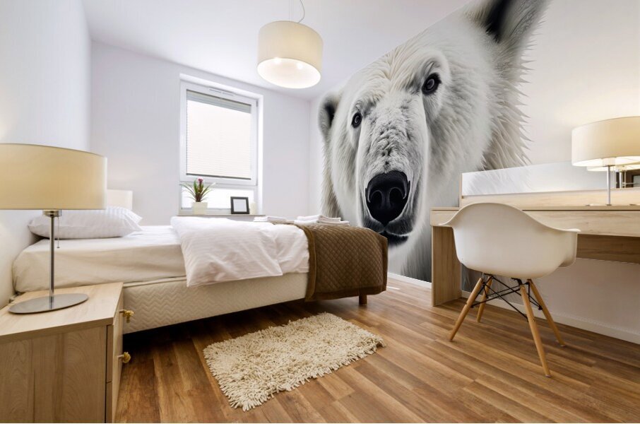 Polar Bear Up Close Mural print