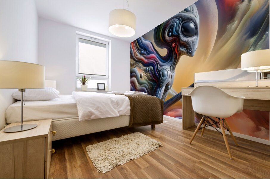 Aliens and New Moons Mural print