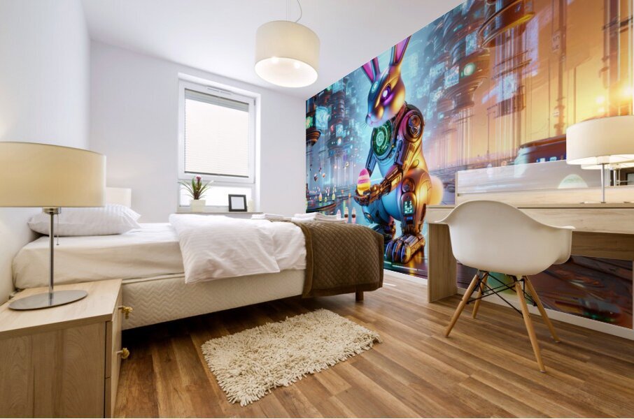 Robotic Easter Bunny Mural print