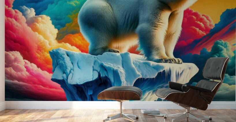 Polar Bear on Ice Wall Murals