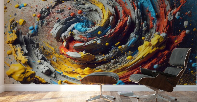 3D Paint Abstract Wall Murals