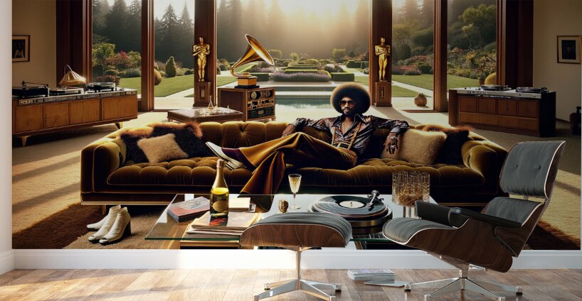 70s Black Success Wall Murals