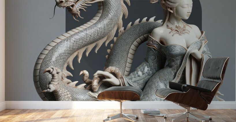 Porcelain Dragon Lady Wall Murals