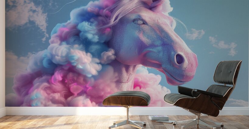 Cotton Candy Unicorn Wall Murals