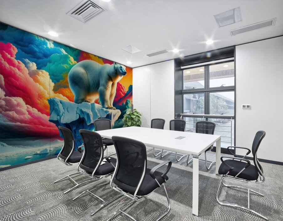 Polar Bear on Ice Wall Printing