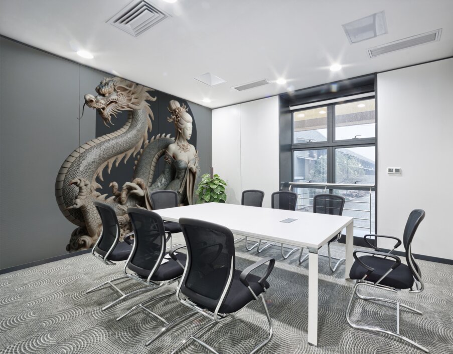 Porcelain Dragon Lady Wall Printing