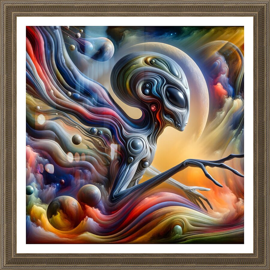 Aliens and New Moons Picture Frame print