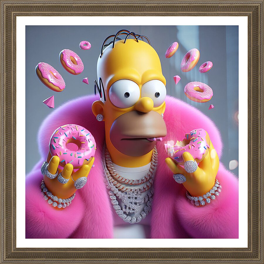 Homer Bling Picture Frame print