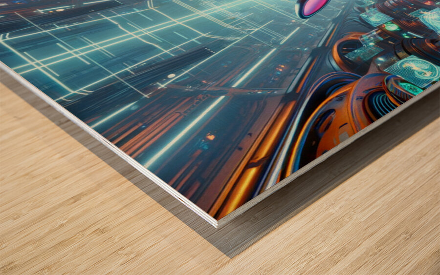 Robotic Easter Bunny Wood print