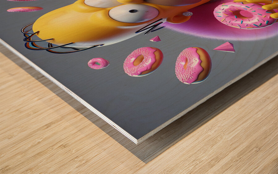 Homer Bling Wood print